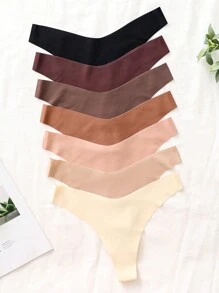 7 条装纯色隐形性感丁字裤