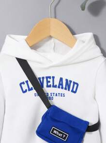 SHEIN 男嬰字母圖案連帽衫和運動褲&包 - 彩色 - 查看 3