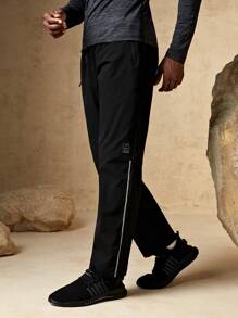 In My Nature 男士字母圖案腰部抽繩長褲 - 黑色 - 查看 4