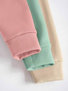 SHEIN Unity 3pcs Letter Graphic Thermal Lined Sweatshirt,Long Sleeve Tops Graduation,Back To School,Graduation,Teacher For Women,Back To School Pullover Fall Sweatshirt - Multicolor - View 3