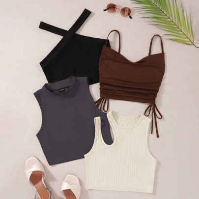 4Pcs Solid Drawstri…