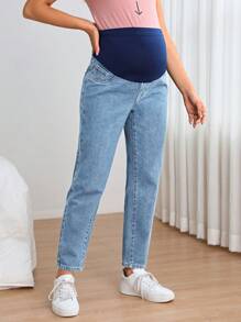 SHEIN Grossesse Jean Droit Taille Haute