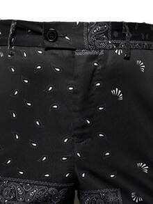 Manfinity Homme Nam In hoa Paisley khăn quàng cổ Quần tây - màu đen - Xem 4