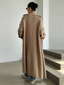 DAZY Chất rắn Mở Mặt trước Áo nịt dài - Cà phê nâu - Xem 5