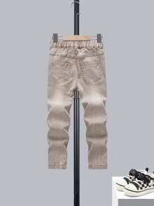 Young Boy Slant Pocket Jeans - Khaki - View 2