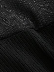 DAZY Solid Asymmetrical Neck Lace Trim Bodycon Dress,Casual Women Dresses,Fall Dress - Black - View 8