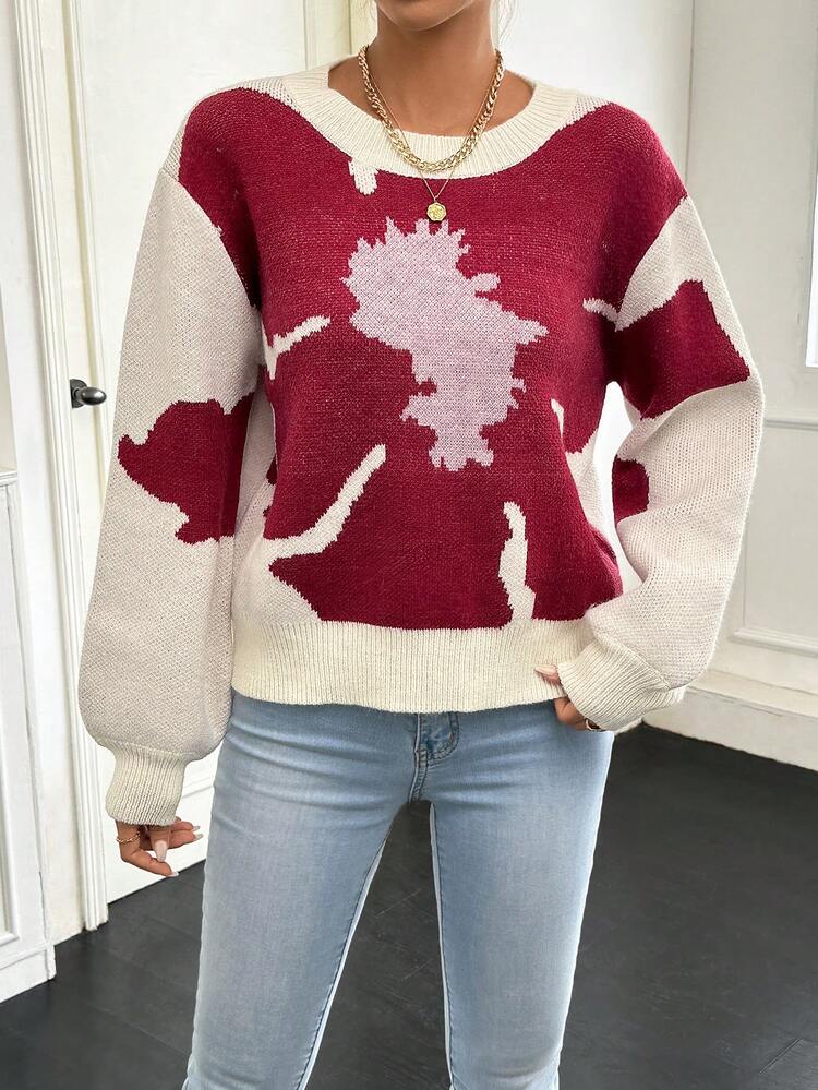 Colorblock Drop Shoulder Sweater