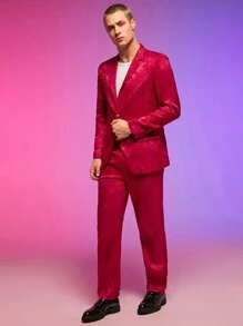 Manfinity VCAY 男士單排釦西裝外套和褲子套裝 - 彩色 - 查看 5