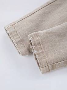 Young Boy Slant Pocket Jeans - Khaki - View 7