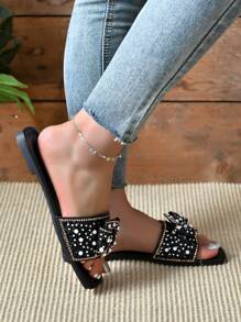 Sandalias planas de mujeres - Blanco - Ver 6