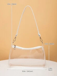 透明包，體育場核准12 X 12 X 6透明手提袋，演唱會體育活動節日必備，防水、防沙透明袋，沙灘運動野餐小食透明手提袋(女士專用) - 無色 - 查看 5