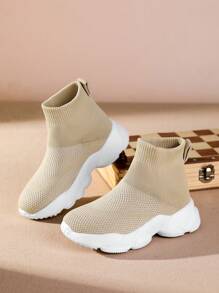 Breathable Mesh Sneakers For Kids' Casual And Sports Wear - Khaki - View 1