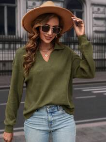 SHEIN LUNE Solid Drop Shoulder Tee