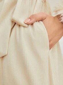 BizChic Fuzzy Collar Belted Coat In Fall/Winter - Beige - View 6