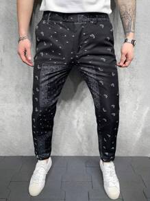 Manfinity Homme Nam In hoa Paisley khăn quàng cổ Quần tây - màu đen - Xem 1