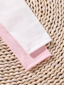 SHEIN Young Girls 2pcs Letter & Figure Graphic Tee - Multicolor - View 3