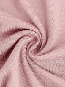 SHEIN Girlism Chica adolescente Camiseta de hombros descubiertos ribete en forma de lechuga fruncido - Rosa Pálido - Ver 4