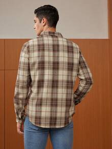 GENTILAND Nam In kẻ sọc Vá Túi Áo sơ mi - Nhiều màu - Xem 2