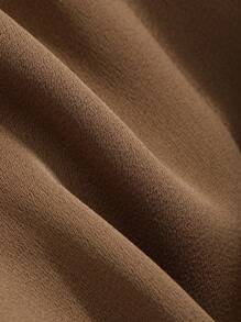 FRIFUL 高腰拼接細節直筒西裝褲 - 卡其色 - 查看 4