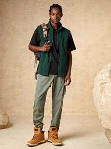 In My Nature Chaqueta Tipo Chaleco Para Exteriores Con Cierre De Cremallera De Color Liso Para Hombre - Neblina azul - Ver 8