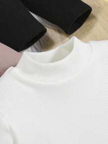 SHEIN 女小童3入組小高領T恤