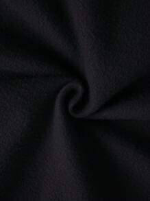 男士字母人物圖案加絨內裏運動衫 - 黑色 - 查看 4