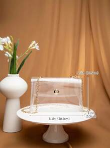 Túi Crossbody Nữ màu trơn Chuỗi Đúng mốt - Trong sáng - Xem 5