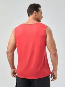 Manfinity Homme 男士大码骷髏圖案印花背心上衣 - 紅色 - 查看 2