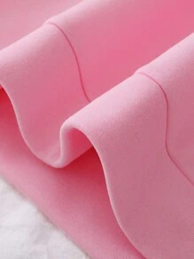 SHEIN EZwear Đồ họa hoa & chữ Lót nhiệt Áo nỉ - Hồng - Xem 6