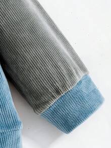 Young Boy Color Block Kangaroo Pocket Hoodie - Multicolor - View 5