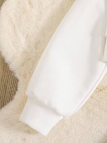 SHEIN Tween Girl Letter Graphic Pullover & Plaid Pleated Skirt - Multicolor - View 7