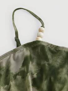 SHEIN MOD Váy Cami nhuộm không có áo len - xanh quân đội - Xem 4