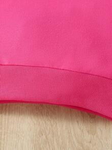 SHEIN 女小童前蝴蝶結連帽衫和緊身褲