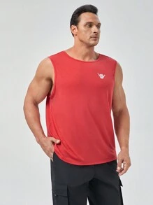 Manfinity Homme 男士大码骷髏圖案印花背心上衣 - 紅色 - 查看 3