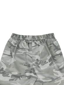 Manfinity Roghcode Men Camo Print Flap Pocket Cargo Pants, Long Street Wear Baggy Pants, For Husband, Boyfriend Gifts, Fall - Light Grey - View 5