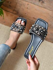 Sandalias planas de mujeres - Blanco - Ver 1