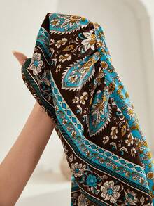 Bohemela 小碎花燈籠袖荷葉邊洋裝不附腰帶