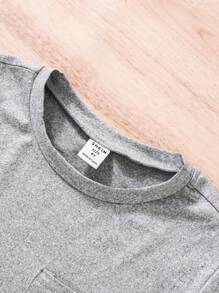 SHEIN Tween Boy 3pcs Letter Patched Detail Pocket Front Tee - Multicolor - View 5