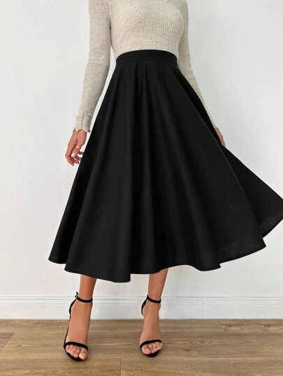 EURMUSE High Waist Flare Skirt