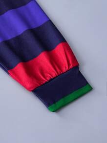 SHEIN Young Boys' College Style Slogan Long Sleeve Polo Shirt, Casual Top - Multicolor - View 5