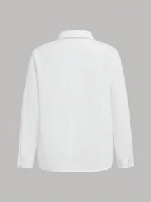 SHEIN 男大童素色西裝外套&前蝴蝶結襯衫和褲子