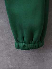 SHEIN 男小童字母圖案衛衣和衛褲 - 黑色 - 查看 3