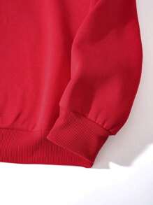 Manfinity LEGND Hombres Pantalones deportivos con capucha con estampado de letra con cordón - Rojo - Ver 3