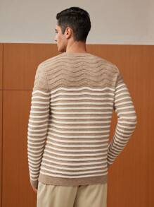 Manfinity VCAY Hombres Jersey con patrón de rayas - Multicolor - Ver 2