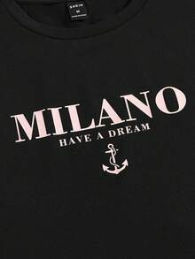 GENTILAND Nam Đồ họa Chữ cái Áo thun & Eo dây rút Quần - Hồng - Xem 3