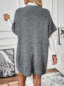 SHEIN Essnce 蝙蝠袖針織上衣不帶T恤 - 灰色 - 查看 2