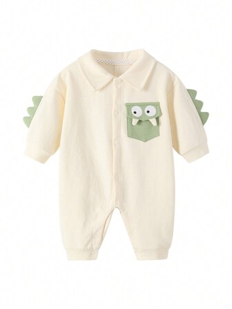 Bebé niño Mono con estampado de dibujos animados parche 3D