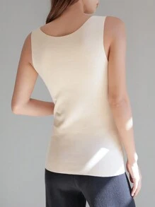 DAZY Contrast Binding Thermal Underwear Vest Pajama