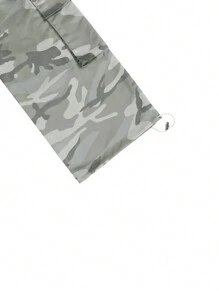 Manfinity Roghcode Men Camo Print Flap Pocket Cargo Pants, Long Street Wear Baggy Pants, For Husband, Boyfriend Gifts, Fall - Light Grey - View 6