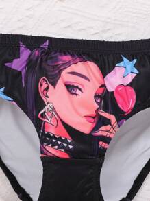 Cô gái Tween 3pcs Đồ họa Hình & Chữ cái Ngắn gọn - Nhiều màu - Xem 4